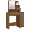 vidaXL Dressing Table with LED Brown Oak 86.5x35x136 cm