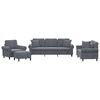 vidaXL 4 Piece Sofa Set with Pillows Dark Grey Velvet