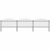vidaXL Garden Fence with Spear Top Steel 504x150 cm Black