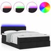 vidaXL Ottoman Bed with Mattress & LEDs Black Double Fabric