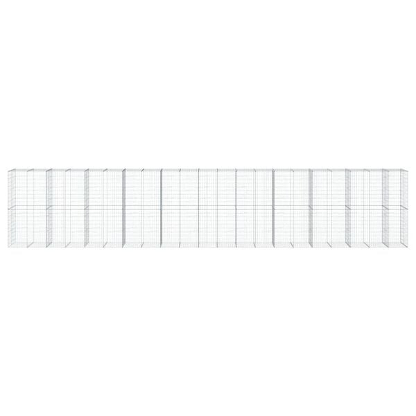 vidaXL Gabion Basket with Cover 1050x100x200 cm Galvanised Iron