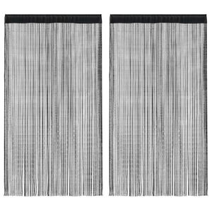 vidaXL String Curtains 2 pcs 140x250 cm Black