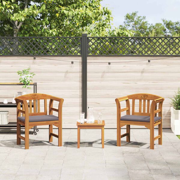 vidaXL Garden Rose Lounge Set 3 pcs Natural Solid Acacia Wood