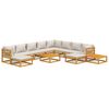 vidaXL 12 Piece Garden Lounge Set with Light Grey Cushions Solid Wood