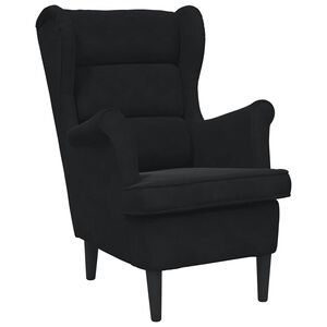 vidaXL Armchair | Black | Velvet (100% polyester), plywood | Standard | Armchair