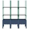 vidaXL Garden Planter with Trellis Blue Grey 120x40x142.5 cm PP