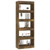 vidaXL Book Cabinet/Room Divider Smoked Oak 60x30x166 cm Engineered Wood