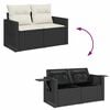 vidaXL 6 Piece Garden Sofa Set with Cushions Black Poly Rattan