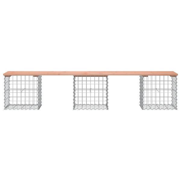 vidaXL Garden Bench Gabion Design 203x44x42 cm Solid Wood Douglas
