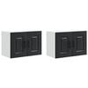 vidaXL Dishwasher Panel Kalmar 2 pcs Black Engineered Wood