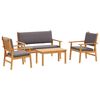vidaXL Garden Sofa Set 4 pcs 4-Seater Brown Solid Acacia Wood