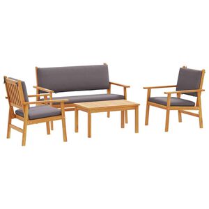 vidaXL Garden Sofa Set 4 pcs 4-Seater Brown Solid Acacia Wood