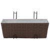 Balcony Trapezoid Rattan Planter Set 50 cm 2 pcs Brown