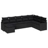 vidaXL Garden Sofa Set with Cushion 8 pcs Black Poly rattan
