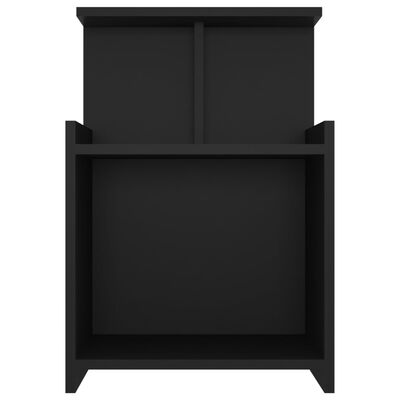 vidaXL Bed Cabinets 2 pcs Black 40x35x60 cm Engineered Wood