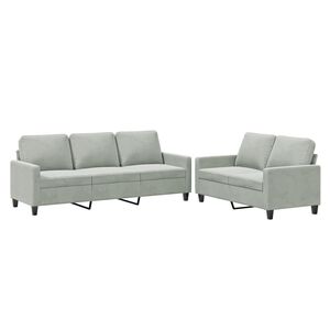 vidaXL 2 Piece Sofa Set with Cushions Black Velvet