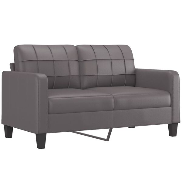 vidaXL 2 Piece Sofa Set with Cushions Grey Faux Leather