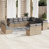 vidaXL 12 Piece Garden Sofa Set with Cushions Beige Poly Rattan
