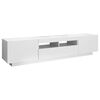 vidaXL TV Cabinet with LED Lights High Gloss White 180x35x40 cm