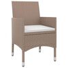 vidaXL 7 Piece Garden Dining Set with Cushions Poly Rattan and Glass