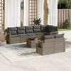 vidaXL 9 Piece Garden Sofa Set with Cushions Grey Poly Rattan