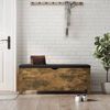 vidaXL Storage Box with Cushion Smoked Oak 105x40x45 cm
