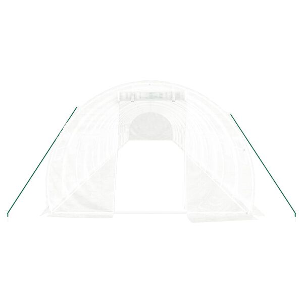 vidaXL Greenhouse with Steel Frame White 54 m² 18x3x2 m