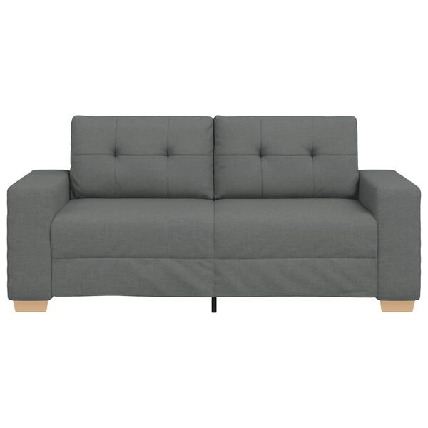 vidaXL Loveseat Sofa Dark Grey 180x77x82 cm Fabric