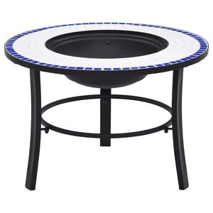 vidaXl Mosaic Fire Pit Blue and White 68cm Ceramic