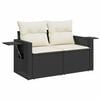 vidaXL 6 Piece Garden Sofa Set with Cushions Black Poly Rattan