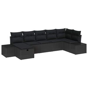 vidaXL Sofa Set with Cushion 7 pcs Poly Rattan