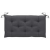 vidaXL Garden Bench with Anthracite Cushion 112 cm Solid Teak Wood