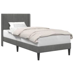 vidaXL Bed Frame with Headboard Dark Grey connect plate