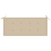 vidaXL Batavia Bench with Beige Cushion 120 cm Solid Teak Wood