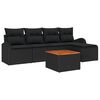vidaXL Garden Sofa Set 6 pcs Black Poly Rattan