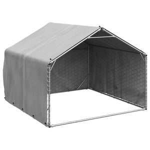 vidaXL Outdoor Dog Kennel with Cover 2x2x1,5 m Galvanised Steel
