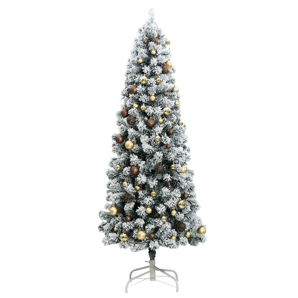 vidaXL Artificial Hinged Christmas Tree 300 LEDs & Ball Set 180 cm