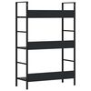 vidaXL 3-Layer Book Shelf Black 60x27.6x90.5 cm Engineered Wood