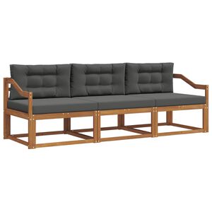 vidaXL Outdoor Sofa Set 3 pcs Natural and Anthracite