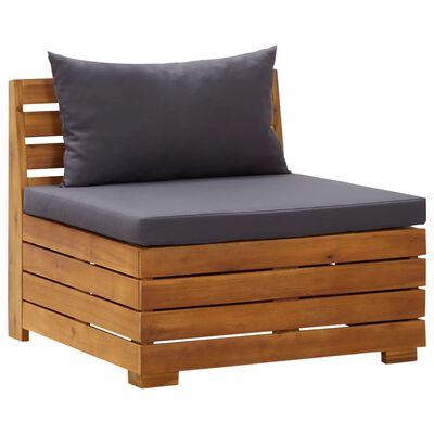 vidaXL 5 Piece Garden Lounge Set with Cushions Acacia Wood Dark Grey