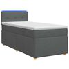 vidaXL Box Spring Bed with Mattress and LED Dark Grey 107 x 203 cm