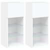 vidaXL TV Cabinet | Set of 2 | White | Engineered wood, Glass | Medium