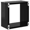 vidaXL Wall Cube Shelves 2 pcs High Gloss Black 26x15x26 cm