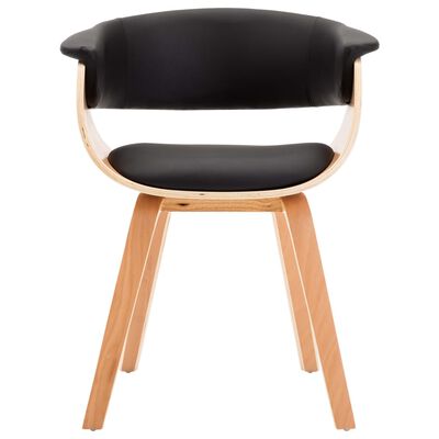 vidaXL Dining Chair Black Bent Wood and Faux Leather