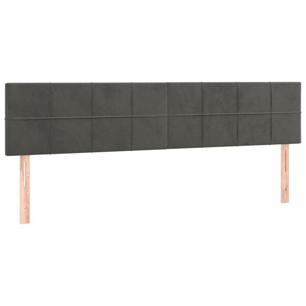 vidaXL Headboards Dark Grey 200x5x78/88 cm Velvet