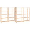 vidaXL 5-Tier Storage Racks 2 pcs 170x38x170 cm Solid Pinewood 500 kg