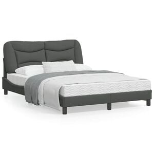 vidaXL Bed Frame without Mattress "Hvar" Dark Grey 137x190 cm Double Fabric