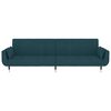vidaXL 2-Seater Sofa Bed with Two Pillows Blue Velvet