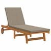 vidaXL Sun Lounger Solid Acacia Wood Brown