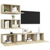 vidaXL 4 Piece TV Cabinet Set Sonoma Oak Engineered Wood